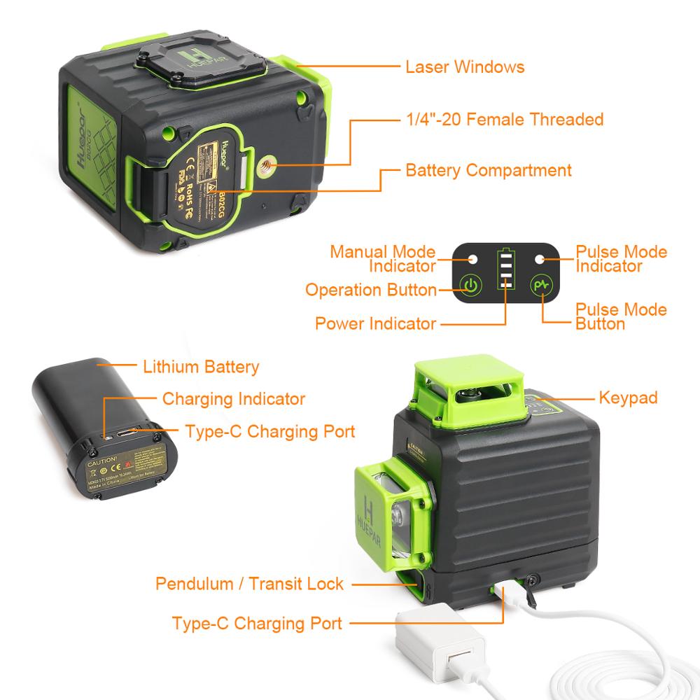 Huepar B02CG Cross Line zelfni - Battery Case Storage recensie en prijs