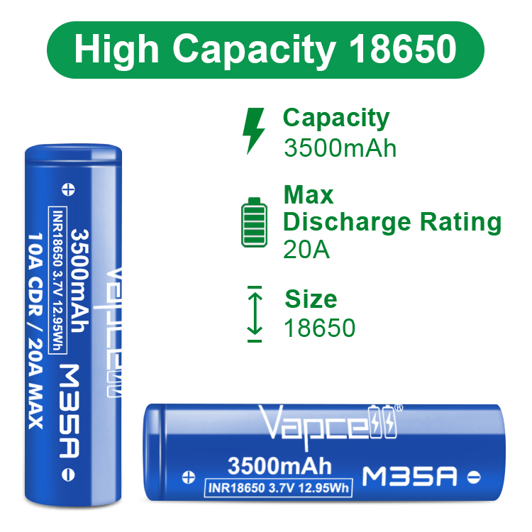 Originele Vapcell M35A 18650 M - Vape Battery 18650 recensie en prijs